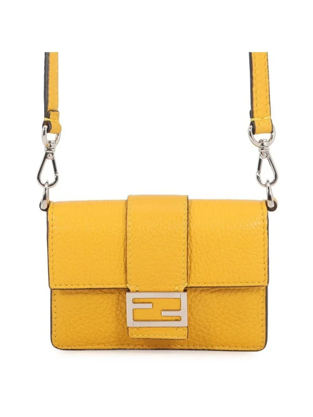 Fendi Shoulder Bag Micro Flat Baguette Pochette Leather